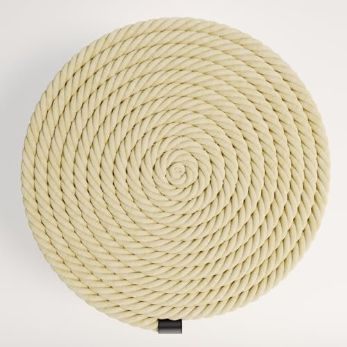 Macrame Cuerda, 15m x 10mm Cordón Hilo Macrame, Cuerda Trenzada de Algodón, Hilo Natural DIY Tejido Cordón Tejer Bohemia Decoración Envolver, Beige (Beige)