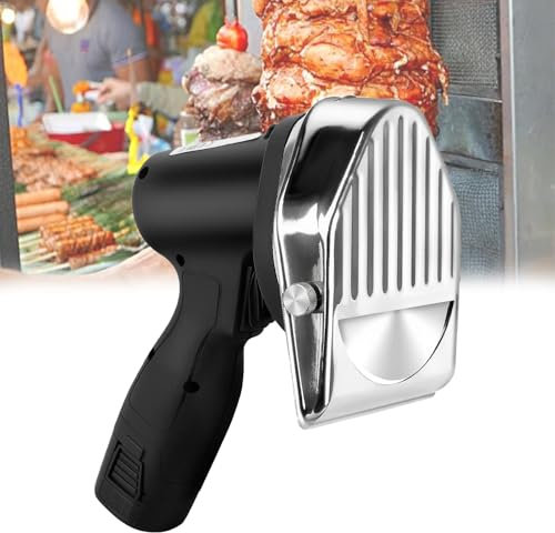 Coltello automatico per doner kebab, affettatrice elettrica per barbecue, affettatrice wireless per kebab con 2 lame, affettatrice turca per kebab, macchina per tagliare la carne per shawarma, doner