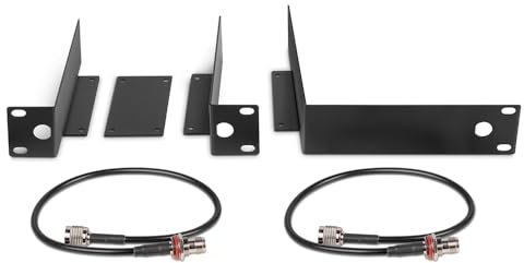 Power Dynamics PD2R 19 Rack Mount Kit for PD220 Wireless Microphone Systems with Antenna Extension Cables, Heavy-Duty Steel Build, Includes Mounting Screws for Professional 19 Rack Unit Integration