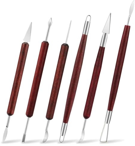 MaoNativey Set di 6 Strumenti per scolpire l'argilla, Strumenti per scolpire Argilla e Ceramica, in Acciaio Inox, per sculture e sculture Fai