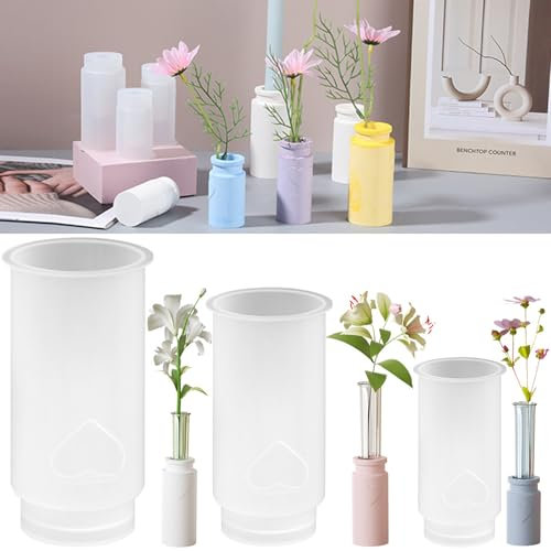 YeahBoom 3 Stück Vase Silikonform,Kerzenhalter Silikonform,DIY Vases Resin Formen,Kerzenhalter Epoxidharzformen,Epoxidharz Formen Moulds,Zur Herstellung von Vasen