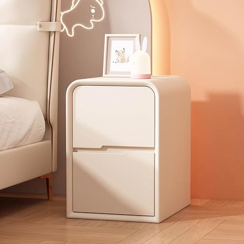 Table de Chevet avec Double Rangement, Petite Table Basse Couleur Noyer pour Salon et Chambre