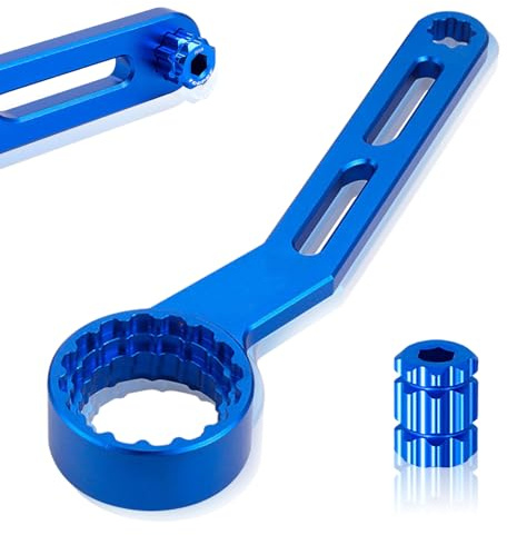 6-in-1 Kurbelabzieher Fahrrad Tretlagerschlüssel Centerlock Werkzeug für 12/16-Kerben 39/41/44/46/49mm Externe Cups,Multifunktionales Fahrrad Tretlagerschlüsse für Shimano BBR60/BB80/BB51/PF30