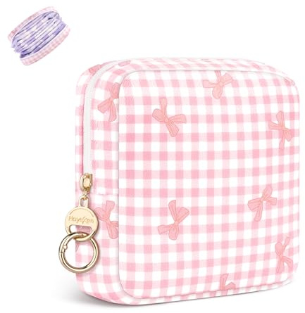 Binden Tasche Aufbewahrung Tampons Hygienebeutel für Damenbinden Slipeinlagen Aufbewahrungtasche für Unterwegs Periodentasche mit Reißverschluss Damen Notfalltasche Klein Geschenke für Mädchen(Rosa)
