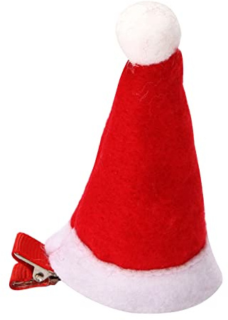HINAYOSAN Weihnachtsmütze Haarspange Plüsch Fascinator Santa Haarnadel Kopfschmuck Weihnachten Haarnadel Cosplays Hut Haarspange