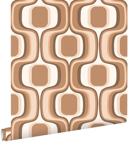 Esta Home Tapete Retro-Ornamente Braun 50 x 900 cm