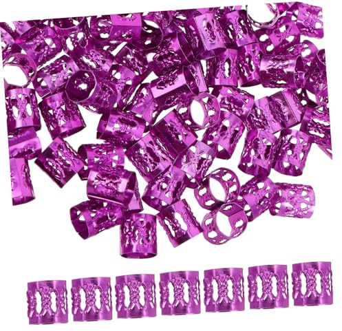 FRCOLOR 100pezzi Accessori per Dreadlock Gioielli per Capelli Fermagli per Trecce in Alluminio Anelli Ciondoli per Dreadlock Clip per Decorazioni per Intrecciare i Capelli