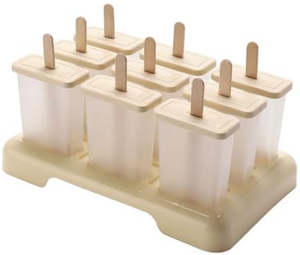 Toyvian Moule à Glace DIY pour Garçon Fille Plastique Beige Moule à Sucettes Réutilisable Non Adhérent pour Crème Glacée Maison