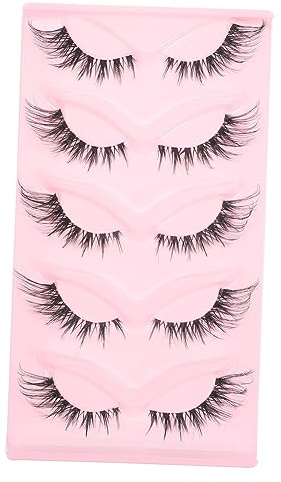 Healifty 5pairs False Eyelash Strips Fake Lash Strip for Natural Look Makeup Supplies Eyelash DIY