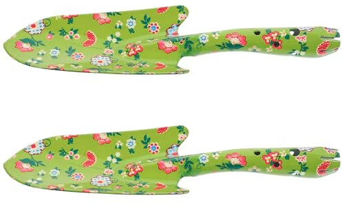 SEWACC Palas de Hierro para Jardín Impresas 2 Piezas para Macetas y Trasplante, Tamaño Pequeño para Jardinería, Herramienta Resistente para Excavar y Airear Tierra en Macetas