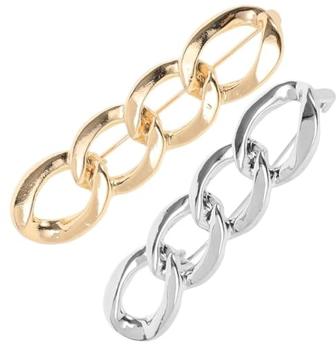 2Stücke Dekorative Sicherheitsnadeln für Kleidung Langlebiger Exposition Clips für Röcke Hosen Elegantes Design Gold