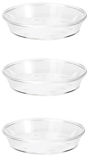 Generico Set Sottovasi Rotondi Trasparenti per Piante, Interno ed Esterno, Restistenti e Pratici (3, 12cm)