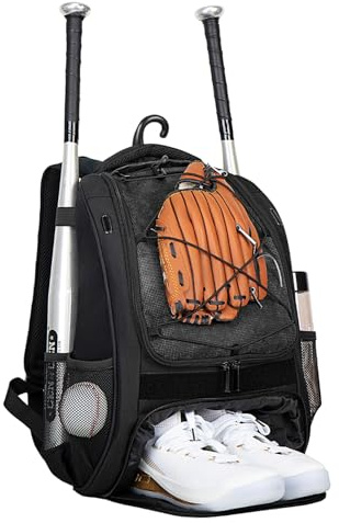 Baseball Bag Youth | Boys Baseball Bag Backpack with Shoe Compartment,Large Capacity Bat for Helmets, Shoes, Bats - Perfect for Competition
