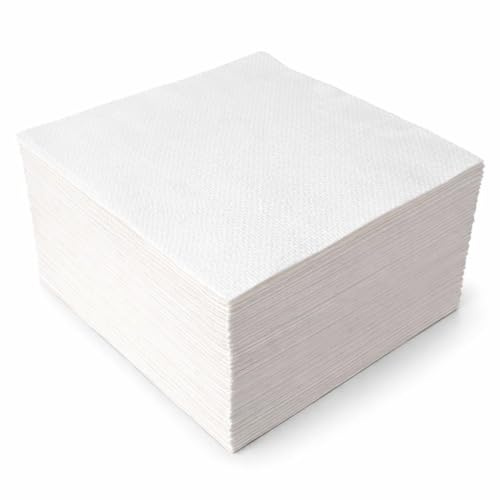 5.000 Servietten 33x33 cm Weiß – 1-lagige Papierservietten – 1/4 Falz – Prägeservietten Großpackung für Gastronomie & Catering