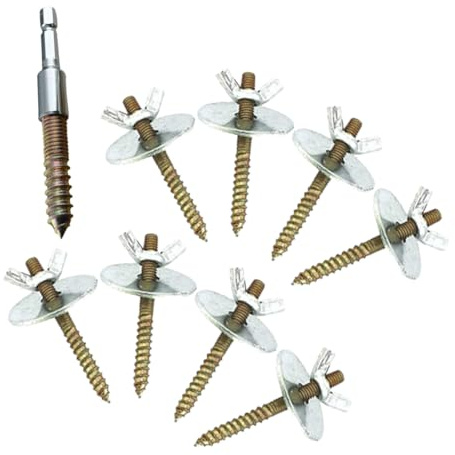 HOMSFOU 9pcs Bird Cage Accessories Set with M5*50 Screws and Dual-head Nuts Bird Perch Fixing Hardware Kit for Birdcage and Hamster Springboard and Replacement Parts