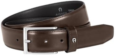 Aigner Gürtel Basic 126069 Braun, Silber Matt