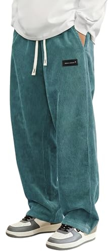 Pantaloni Casual da Uomo in Velluto a Coste con Morbido Pile per Il Comfort Invernale e Pantaloni alla Moda dalla vestibilità Rilassata per Tutti i Giorni
