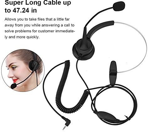 Yinhing Trådlöst Telefonheadset med Brusreducerande 2,5 Mm för Telefoner Call Center Comfort