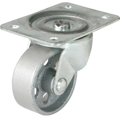 Shepherd Hardware 9174 Rueda giratoria de hierro fundido de 2 pulgadas, capacidad de carga de 120 libras