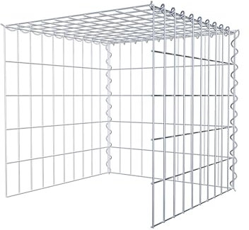 GABIONA Cestino di Pietra Gabbione Maglie rettangolari, 5 x 10 cm, profondità 50 cm, Cestino per la Coltivazione di Tipo 4, Chiusura a Spirale, con zincatura galvanica