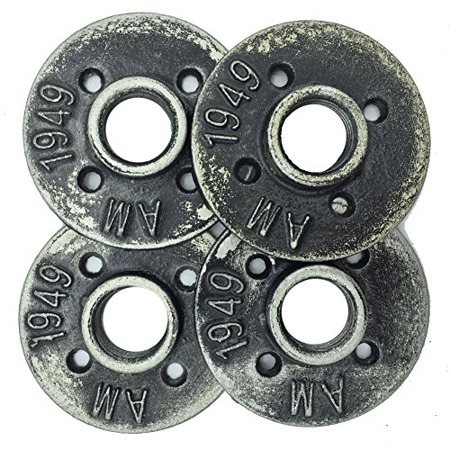 MELARIO 4 stk 3/4 Zoll Flansch Gewindeflansh Temperguss Silber Rohr Mit Gewinde Heizung