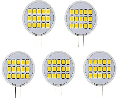 CBConcept UL-Listed Bi-Pin G8 LED Light Bulb, Warm White 3000K, AC120V 1.6 Watt, 20W Equivalent, Ceramic Sunflower, 180°Beam Angle, Under Cabinet/Counter, Puck Kitchen Light, NOT Dimmable (Pack of 5)