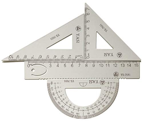 LATERN 4 Pezzi Matematica Geometria Strumento Triangolo In Lega Di Alluminio Righello Quadrato Set, Forniture Per Studenti Set Di Disegni Tra Cui Goniometro