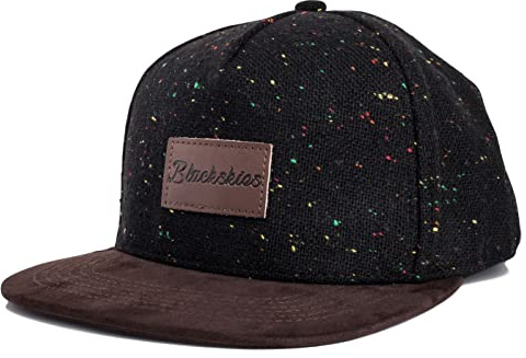 Blackskies Obsidian Snapback-keps svart vinröd brun grå mocka unisex baseballmössa ull, Obsidian – Black Speckle, En Storlek