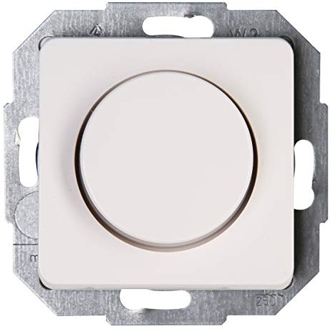 Kopp Milano weiß, Druck-Wechsel-Schalter, Kombigerät, LED-Dimmer, für Glüh-Lampen, 230V Halogenlampen, Phasenanschnitt, 843513086