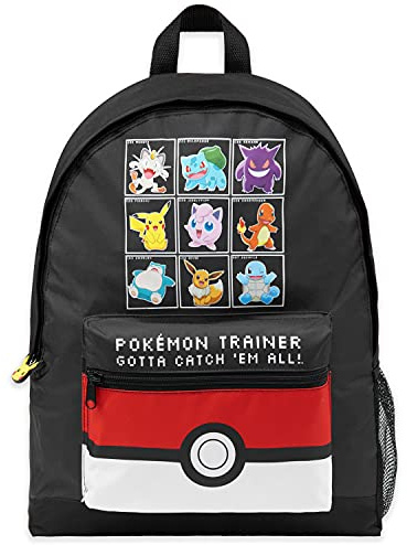 Pokemon Rucksack Kinder Teenager Lässig Schulranzen Pikachu Pokeball Kinderrucksack für Schule Sport Kita Reise Freizeit Anime Geschenk