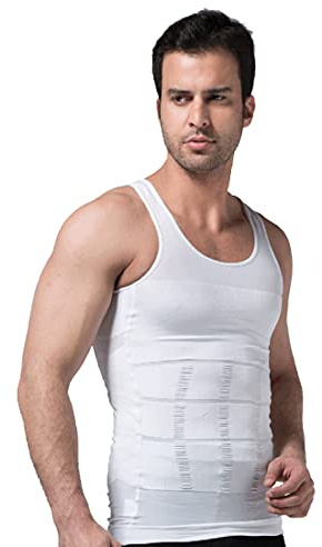 YCUEUST Homme Maillots de Corps Compression Débardeur Sport sous-vêtements Blanc L