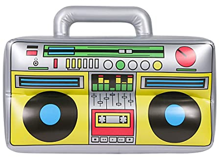 MenYiYDS Gonflable ghetto blaster old school 80s 90s tenue rétro radio thème fête tenue carnaval carnaval costume décoration accessoires