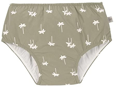 LÄSSIG Baby-und Kleinkind-Schwimmwindel Badewindel Badehose mit Windel mit UV-Schutz Palms olive 7-12 Monate
