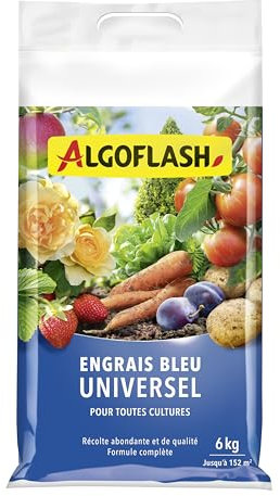ALGOFLASH Engrais Bleu Universel pour Toutes Cultures, 6 kg, EBLE6N