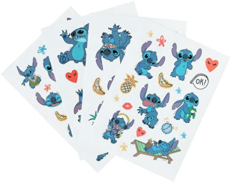 Grupo Erik Pegatinas Disney Stitch impermeables y reutilizables. Paquete de pegatinas Stitch: 57 stickers Disney, optimas pegatinas para móvil, ordenador, tablet, etiqueta para botellas