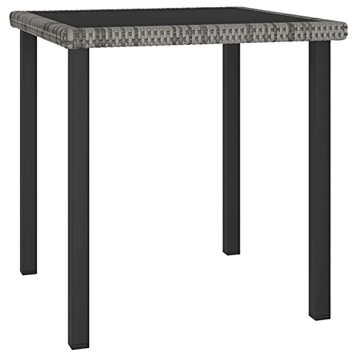 qiangxing Garden Side Table,Outdoor Dining Table,Outdoor Beer Table, Patio Dining Table Gray 27.6x27.6x28.7 Poly Rattan