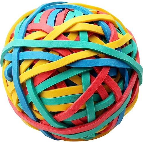 Danlai Colorful Rubber Band Ball, Rubber Bands Stationery Holder Band Loops for Arts Crafts Document Office Supplies Organizing