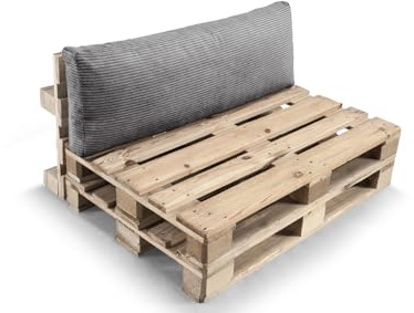 Gutekissen® Palettenkissen, Gartensofakissen, Sitzkissen, Rückenkissen, gefüllt mit Pulirethangranulateinlage, viele Farben und Größen PWL (Rückenlehne 120x40, Dunkelgrau)