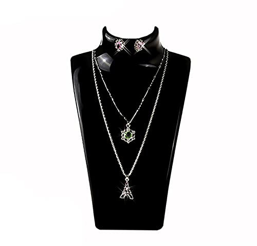 GLigeT Schmuckhalter Display 3PC Frau Acryl Schaufensterpuppen Halskette Display Puppe Display Schmuck Halskette Büste Display Anhänger Schmuck Display Regal Schmuckhalter (Color : Schwarz)