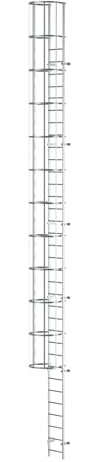 DRABEST Evakuierungsleiter aus Stahl - Modulare Rettungsleitern bis 150kg - Schnelle Montage Fluchtleiter im Innen- und Außenbereich - 10x0,56x1m, 130 kg - Paket 8-10 M