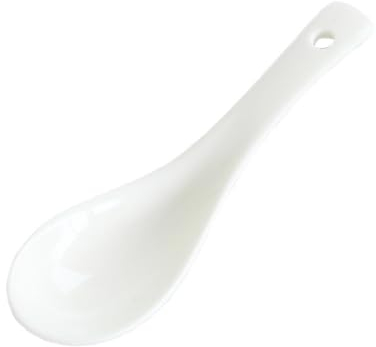Petite Cuillère Ensemble de 12 cuillères à louche en porcelaine, cuillères à Dessert, cuillères à soupe en céramique blanche de 4.5 pouces Cuillère à Café