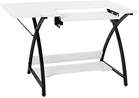 Generisch Schreibtisch,Bürotisch, Mehrzweck-Nähmaschinentisch, Schneidetisch, Arbeitstisch, Desktop-PC-Schreibtisch mit Verstellbarer Klappplattform, robuster, langlebiger PC-Schreibtisch mit Stahl
