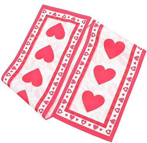ABOOFAN Romantischer Tischläufer Mit Herzen Dekorative Tischdecke Für Hochzeiten Valentinstag Und Besondere Anlässe Baumwolle Und Leinen Leicht Und Vielseitig Einsetzbar