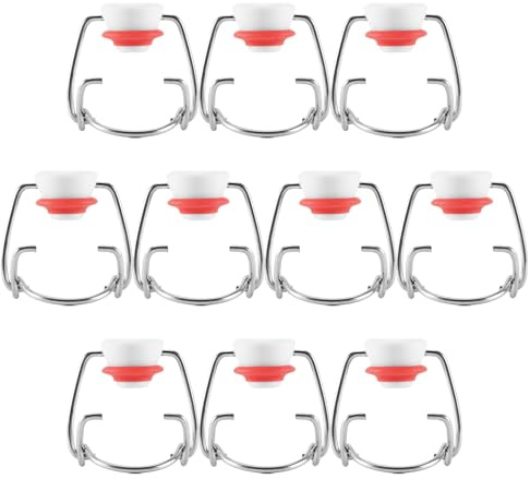 Giuneuow Swing Top Glass Bottle Caps Flip Beer Bottle Swing Cap for Style Beer Bottle Beer,Soda Bottles,Homebrewing 10Pcs