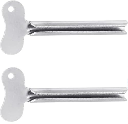 2 Pcs Stainless-Steel Tube Toothpaste Squeezer Keys Metal Hair Dye Color Key Roller Dispenser Wringer Tool Durable Processing Bathroom Safety, Aids Accessories