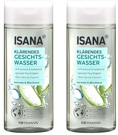 2x ISANA klärendes Gesichtswasser | für normale und Mischhaut geeignet | mit Aloe Vera & Glycerin | 2x 200 ml (400ml)
