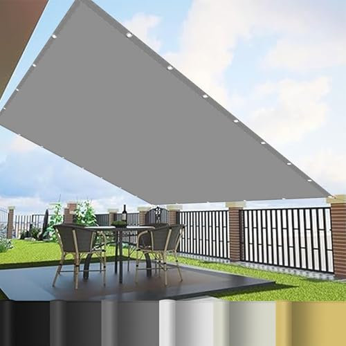 Vela Ombreggiante Impermeabile 4 x 6 m Traspirante Schermo Protezione Privacy Protezione Solare per Balcone per Esterno, Giardino e Terrazza, Piscina, Grigio Chiaro