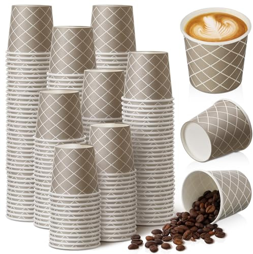 Rtteri Tazas de café desechables de 3 onzas, tazas de café desechables para espresso, tazas pequeñas de papel de 3 onzas para café, té, jugo de cacao, mini vasos de papel para cafeterías, oficinas y