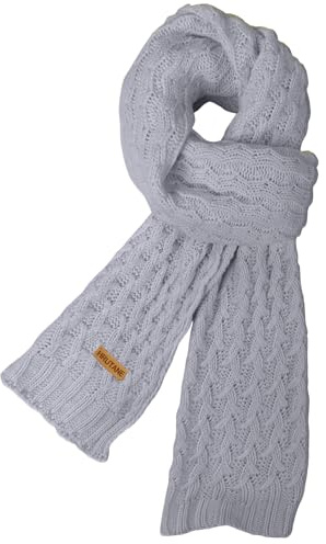 HRUTANE Winter Scarf for Women, Chunky Knit Wrap Thick Warm Scarves, Grey2