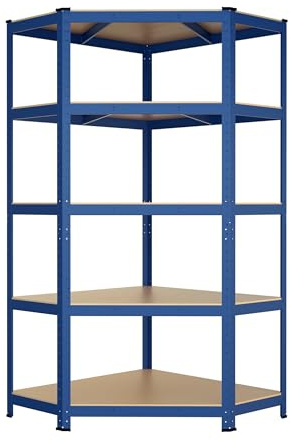 casa pura Scaffale angolare per carichi pesanti, 180 x 90 x 40 cm, portata 875 kg, 175 kg per livello, scaffale e banco da lavoro, scaffale per cantine, scaffale con 5 ripiani regolabili